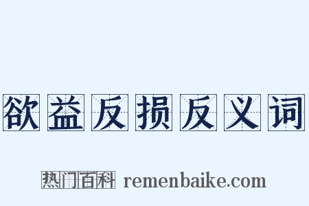 欲益反损反义词是什么意思的图片